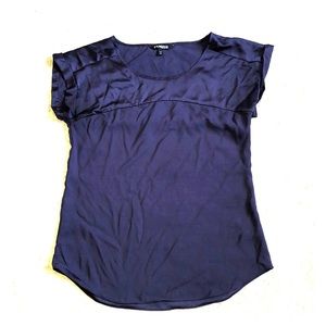 Dark purple EXPRESS silky short sleeve top